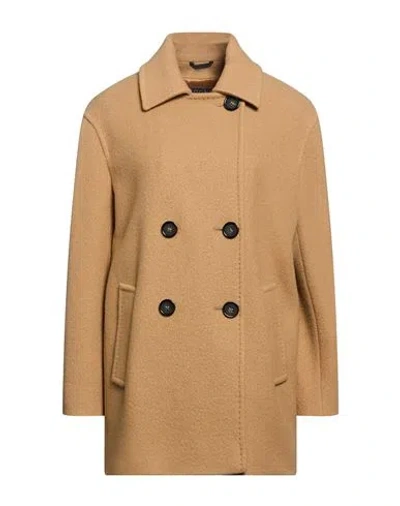Cinzia Rocca Icons Woman Coat Beige Size 12 Virgin Wool, Polyamide In Animal Print