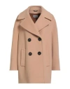 Cinzia Rocca Icons Woman Coat Beige Size 12 Wool, Polyamide In Animal Print