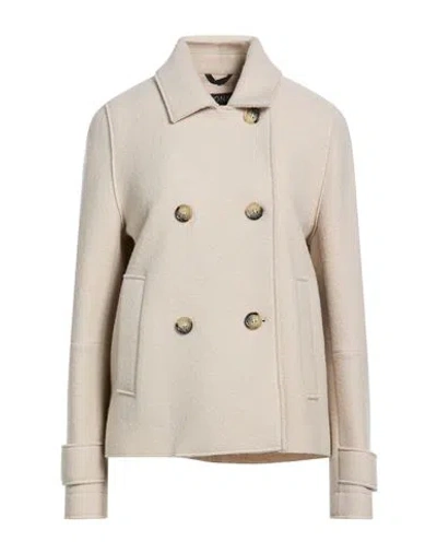 Cinzia Rocca Icons Woman Coat Beige Size 14 Virgin Wool In Pink