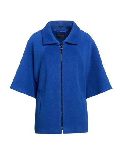 Cinzia Rocca Icons Woman Coat Blue Size 14 Alpaca Wool, Virgin Wool, Polyamide