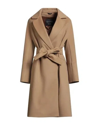 Cinzia Rocca Icons Woman Coat Camel Size 14 Virgin Wool In Yellow