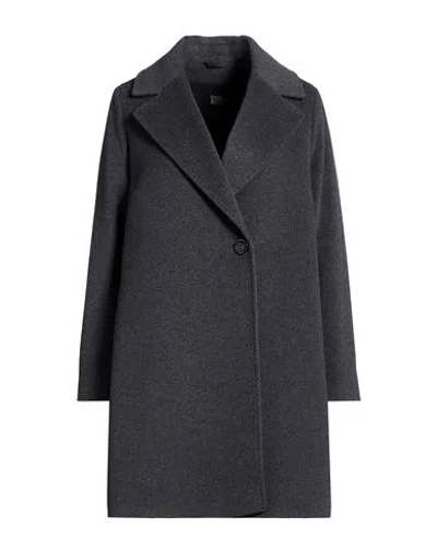 Cinzia Rocca Icons Woman Coat Charcoal Size 14 Wool, Polyamide, Cashmere In Gray