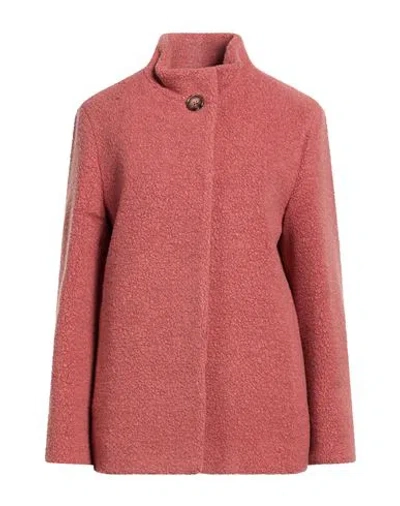 Cinzia Rocca Icons Woman Coat Coral Size 16 Wool, Polyamide, Polyester In Red
