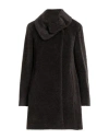 Cinzia Rocca Icons Woman Coat Dark Brown Size 12 Alpaca Wool, Virgin Wool