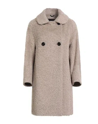 Cinzia Rocca Icons Woman Coat Grey Size 12 Alpaca Wool, Wool, Polyamide In Neutral