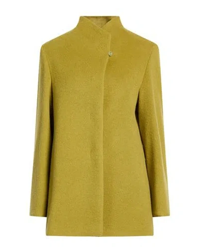 Cinzia Rocca Icons Woman Coat Lime Green Size 14 Virgin Wool, Alpaca Wool, Polyamide
