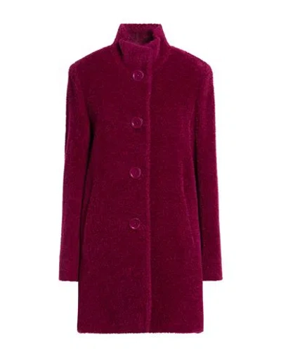 Cinzia Rocca Icons Woman Coat Magenta Size 14 Virgin Wool, Alpaca Wool In Purple