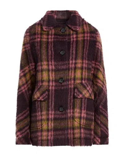 Cinzia Rocca Icons Woman Coat Mauve Size 14 Acrylic, Polyester, Wool, Alpaca Wool, Polyamide In Multi