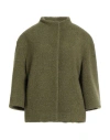 Cinzia Rocca Icons Woman Coat Military Green Size 14 Wool, Polyamide, Polyester In Green