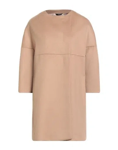 Cinzia Rocca Icons Woman Coat Sand Size 14 Virgin Wool, Polyamide, Cashmere In Neutral