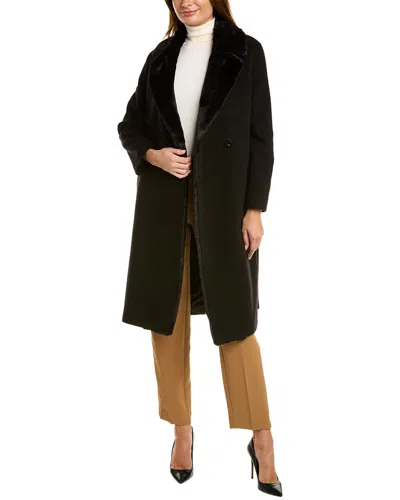Cinzia Rocca Icons Wool & Cashmere-blend Coat In Black