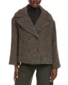 Cinzia Rocca Icons Wool-blend Short Coat In Brown