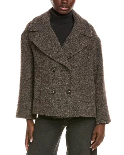 Cinzia Rocca Icons Wool-blend Short Coat In Brown