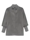 Cinzia Rocca Ribbed-cuff Virgin-wool Jacket In Gray