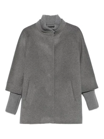 CINZIA ROCCA CINZIA ROCCA COAT WITH KNITTED DETAILS