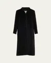 Cinzia Rocca Long Stand Collar Coat In Black