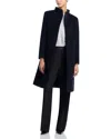 Cinzia Rocca Notch Stand Collar Long Coat In Black
