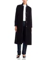 Cinzia Rocca Notch Stand Collar Long Coat In Brown