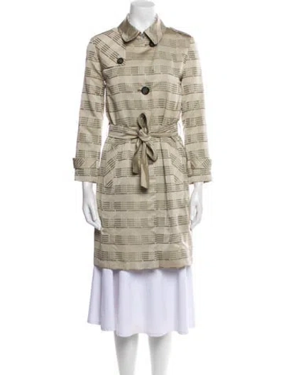Pre-owned Cinzia Rocca Printed Trench Coat In Neutral