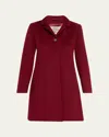 Cinzia Rocca Pure Wool Coat With Inverted Collar In Red