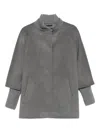 Cinzia Rocca Ribbed-cuff Virgin-wool Jacket In Gray
