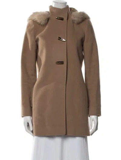 Pre-owned Cinzia Rocca Virgin Wool Coat In Brown/neutrals
