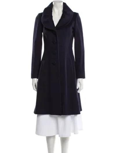 Pre-owned Cinzia Rocca Virgin Wool Faux Fur Coat In Blue