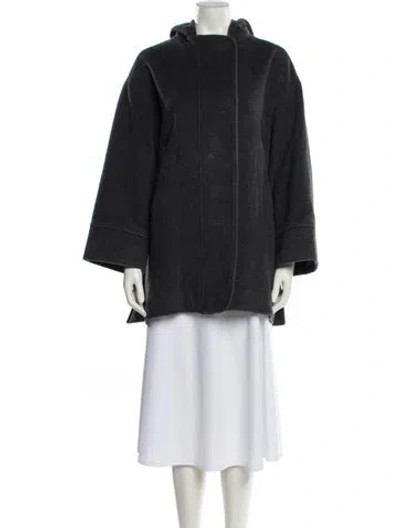 Pre-owned Cinzia Rocca Virgin Wool Faux Fur Coat In Gray