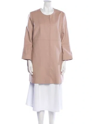 Pre-owned Cinzia Rocca Virgin Wool Faux Fur Coat In Neutral