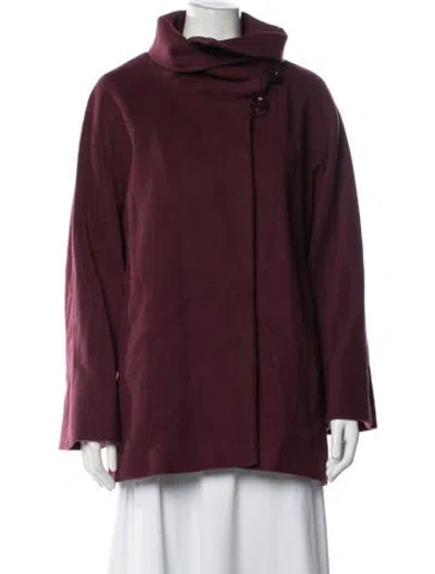 Pre-owned Cinzia Rocca Virgin Wool Jacket W/ Tags In Burgundy