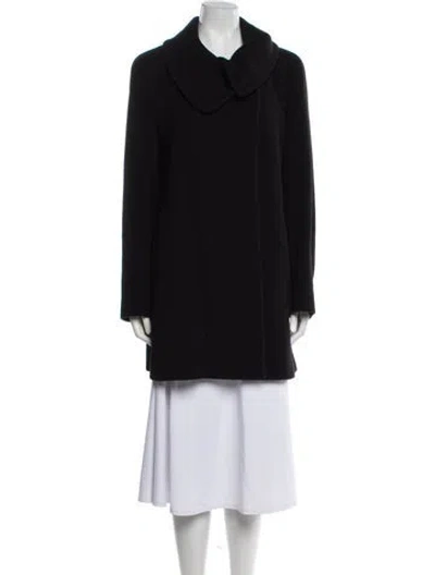 Pre-owned Cinzia Rocca Virgin Wool Peacoat In Black