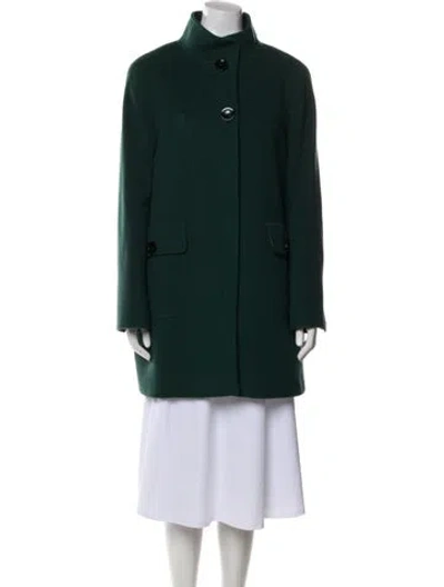 Pre-owned Cinzia Rocca Virgin Wool Peacoat In Green