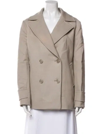 Pre-owned Cinzia Rocca Virgin Wool Peacoat In Neutral