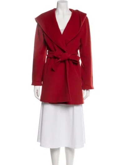 Pre-owned Cinzia Rocca Virgin Wool Peacoat In Red