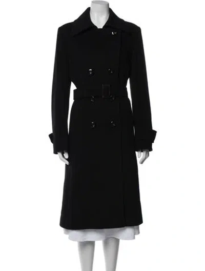 Pre-owned Cinzia Rocca Virgin Wool Trench Coat In Black