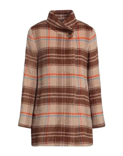 Cinzia Rocca Woman Coat Beige Size 8 Alpaca Wool, Virgin Wool