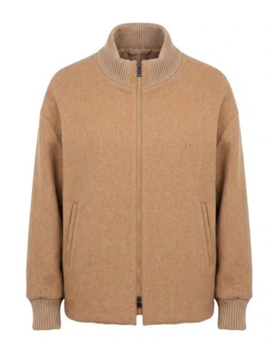 Cinzia Rocca Woman Coat Camel Size 12 Wool, Polyamide In Beige