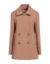 Cinzia Rocca Woman Coat Camel Size 14 Virgin Wool In Brown
