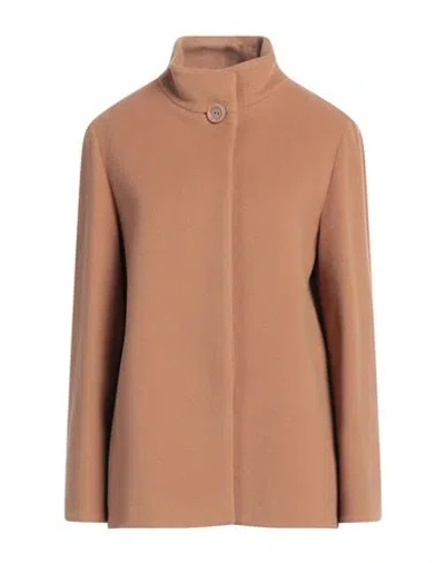 Cinzia Rocca Woman Coat Camel Size 14 Wool, Polyamide, Cashmere In Beige