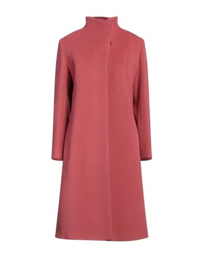 Cinzia Rocca Woman Coat Coral Size 8 Wool, Polyamide, Cashmere In Red