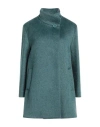Cinzia Rocca Woman Coat Emerald Green Size 10 Virgin Wool, Mohair Wool, Polyamide In Green