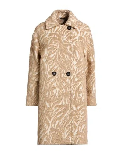 Cinzia Rocca Woman Coat Ivory Size 10 Cotton, Virgin Wool, Polyester, Alpaca Wool, Polyamide In White