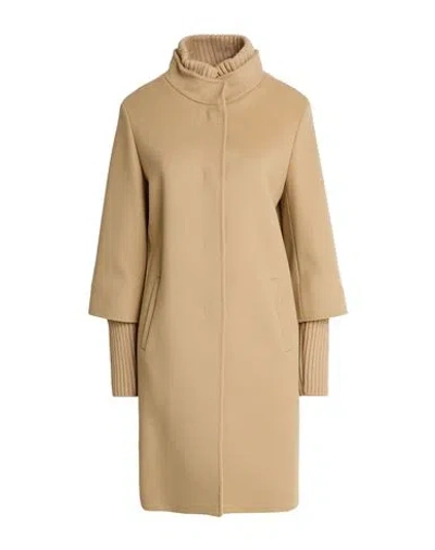 Cinzia Rocca Woman Coat Sand Size 10 Virgin Wool In Burgundy