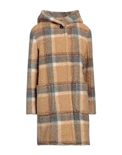 Cinzia Rocca Woman Coat Sand Size 6 Acrylic, Polyester, Wool In Beige