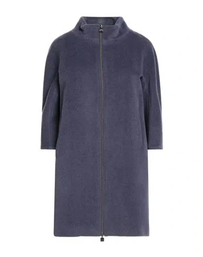 Cinzia Rocca Woman Coat Slate Blue Size 12 Virgin Wool, Cashmere