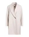 Cinzia Rocca Woman Overcoat & Trench Coat Beige Size 10 Virgin Wool, Elastane In White
