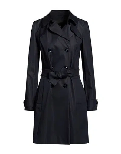 Cinzia Rocca Woman Overcoat & Trench Coat Blue Size 6 Cotton, Elastane