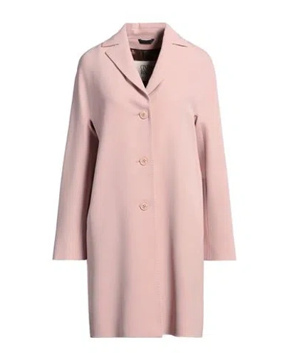 Cinzia Rocca Woman Overcoat & Trench Coat Pink Size 6 Virgin Wool, Elastane