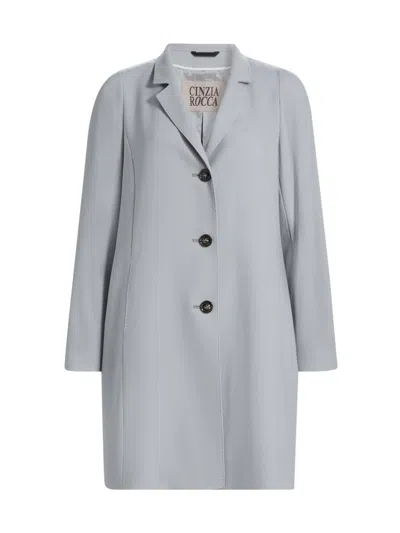 Cinzia Rocca Women's Lighweight Wool Three-button Coat In Blue