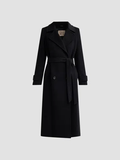Cinzia Rocca Women's Virgin Wool Double-breasted Longline Coat In Black